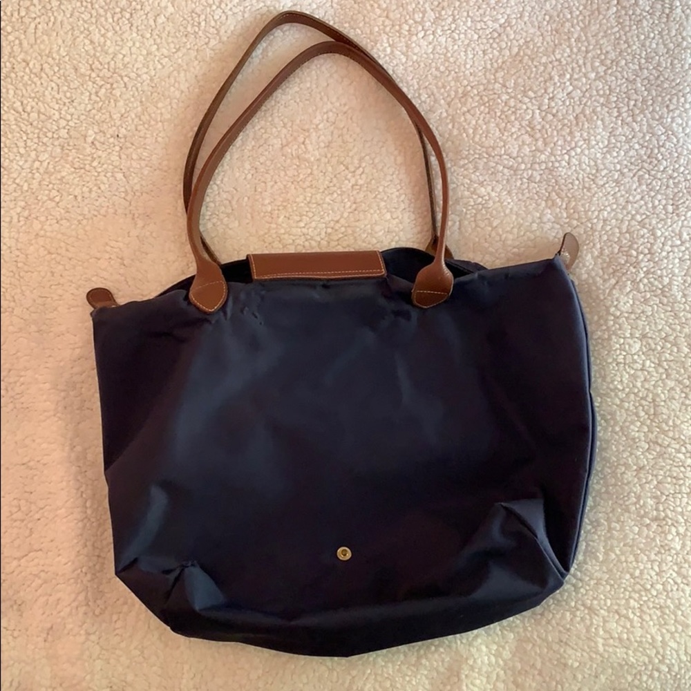 Navy Longchamp Large Le Pliage Tote Bag